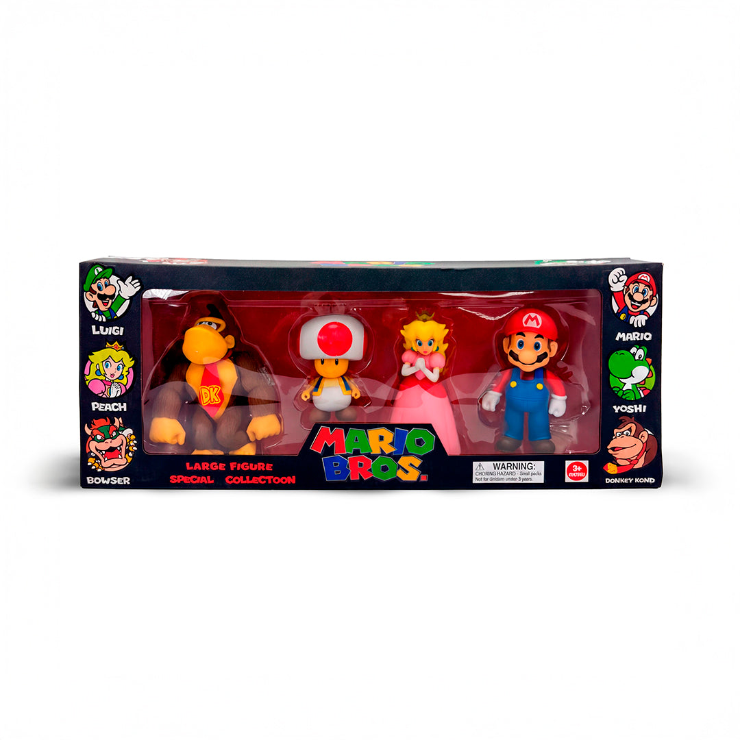 Figuras Mario Bros x4 Personajes PVC 8 a 10 cm