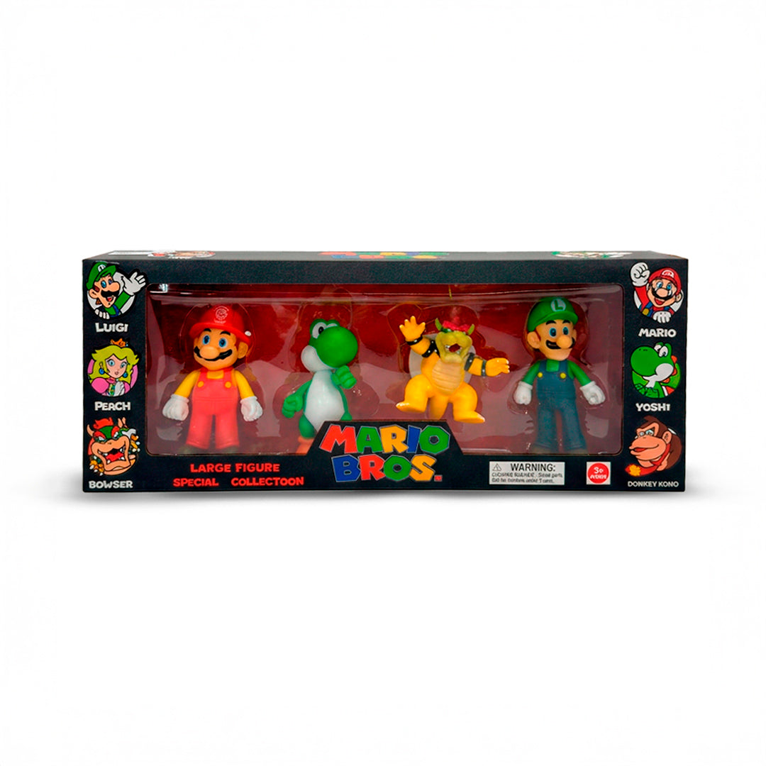 Figuras Mario Bros x4 Personajes PVC 8 a 10 cm