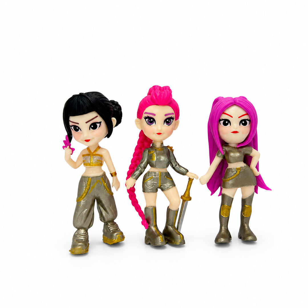 Set x6 Figuras Guerreras KPop Demon Hunters Plástico PVC 9 cm