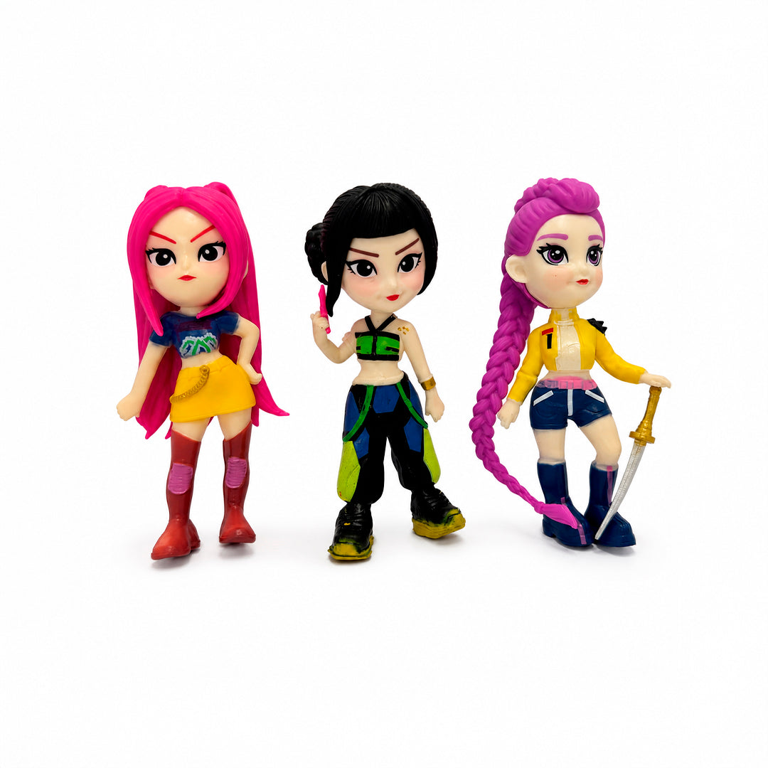 Set x6 Figuras Guerreras KPop Demon Hunters Plástico PVC 9 cm