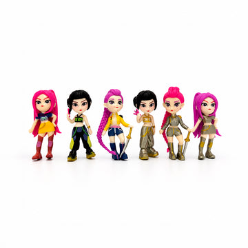 Set x6 Figuras Guerreras KPop Demon Hunters Plástico PVC 9 cm
