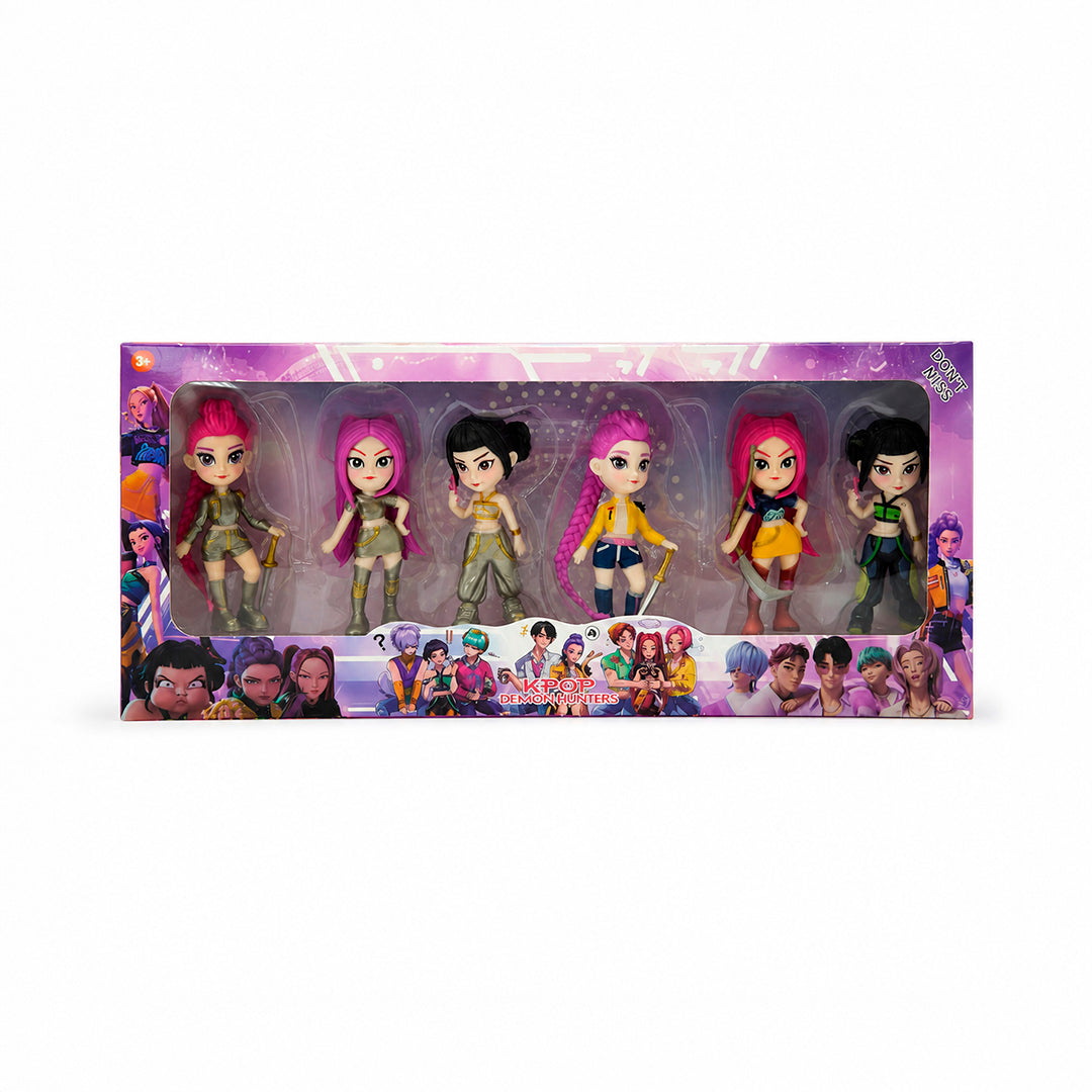Set x6 Figuras Guerreras KPop Demon Hunters Plástico PVC 9 cm