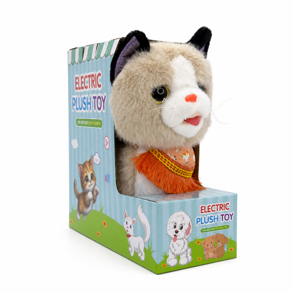 Gato Paseador Interactivo con Correa Repite Voz Recargable