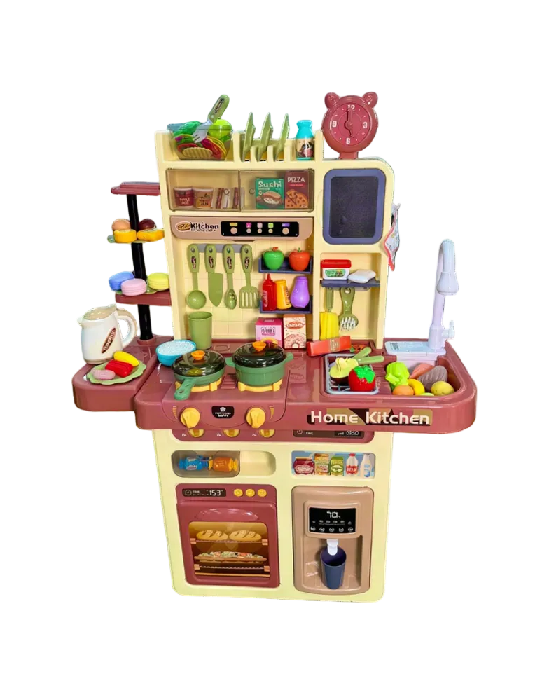 Cocina Infantil 87 Piezas con Luces, Sonido, Simulación Humo y Agua Real