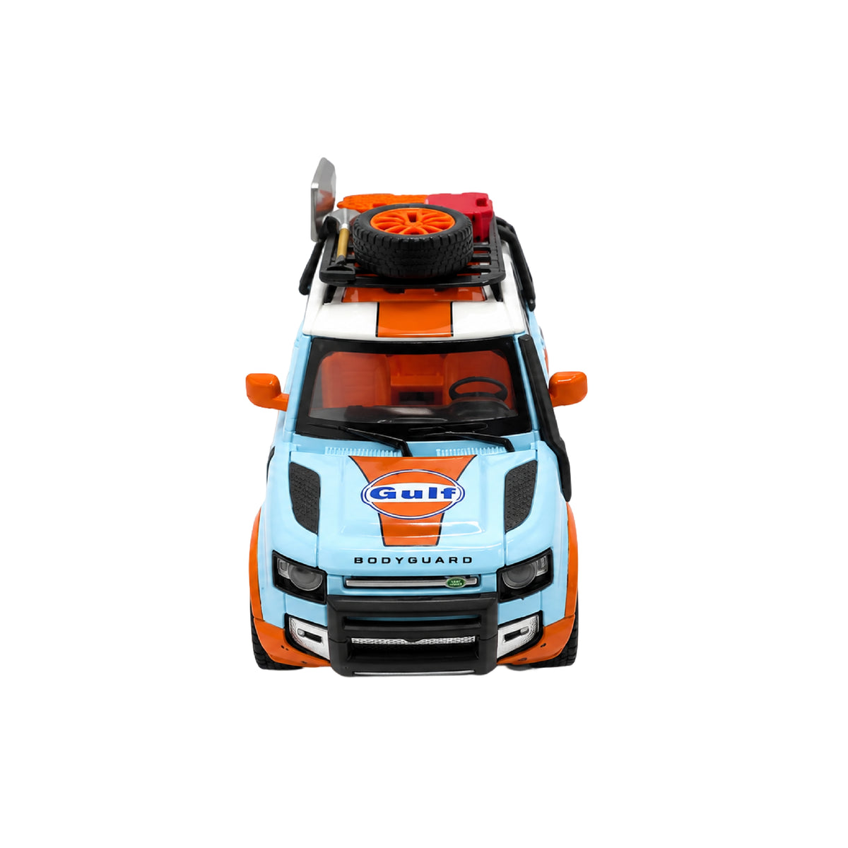 Camioneta Land Rover Defender 110 Gulf Oil Escala 1:24 Coleccionable