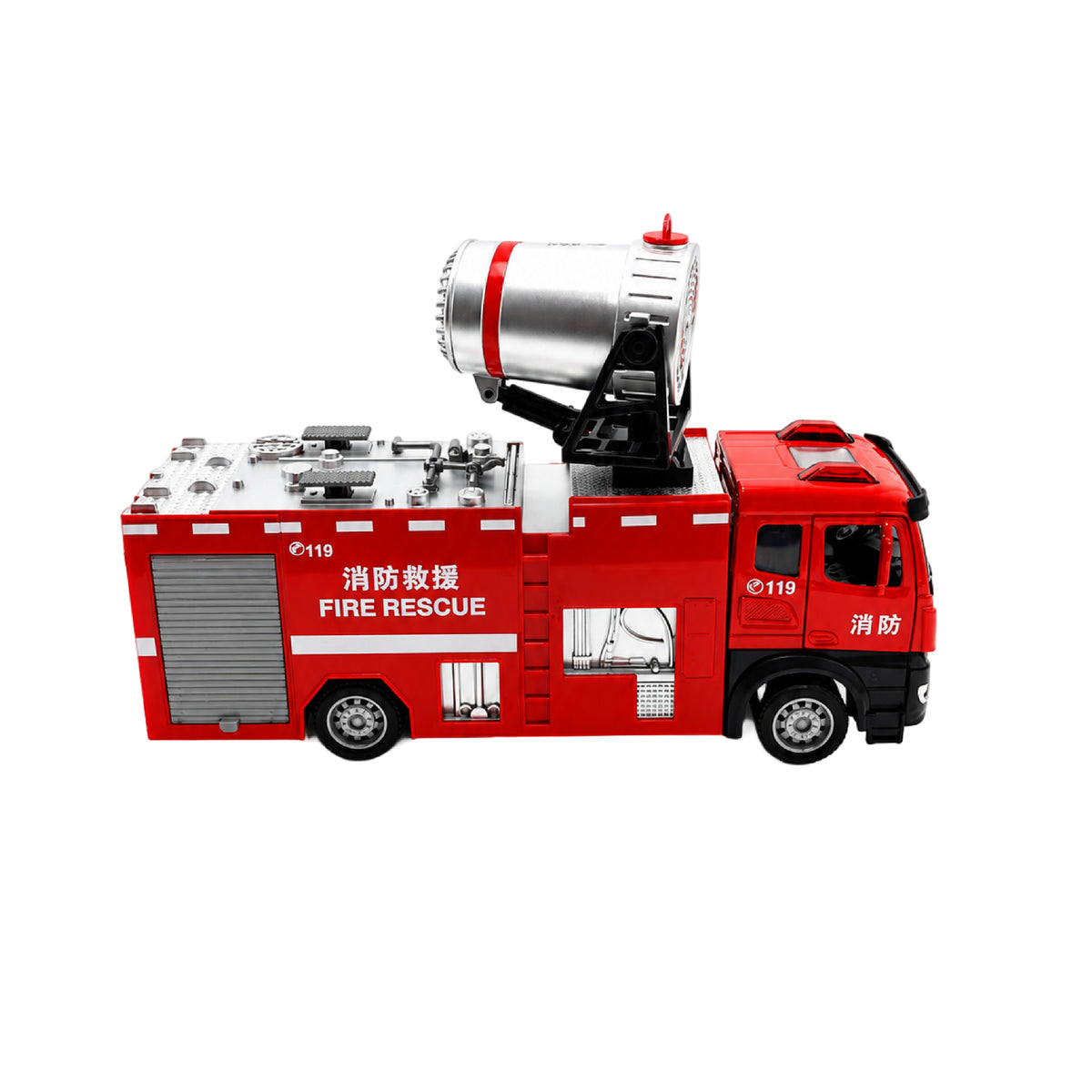 Carro Bombero Escala 1:24 con Luces, Sonido y Simulación de Humo