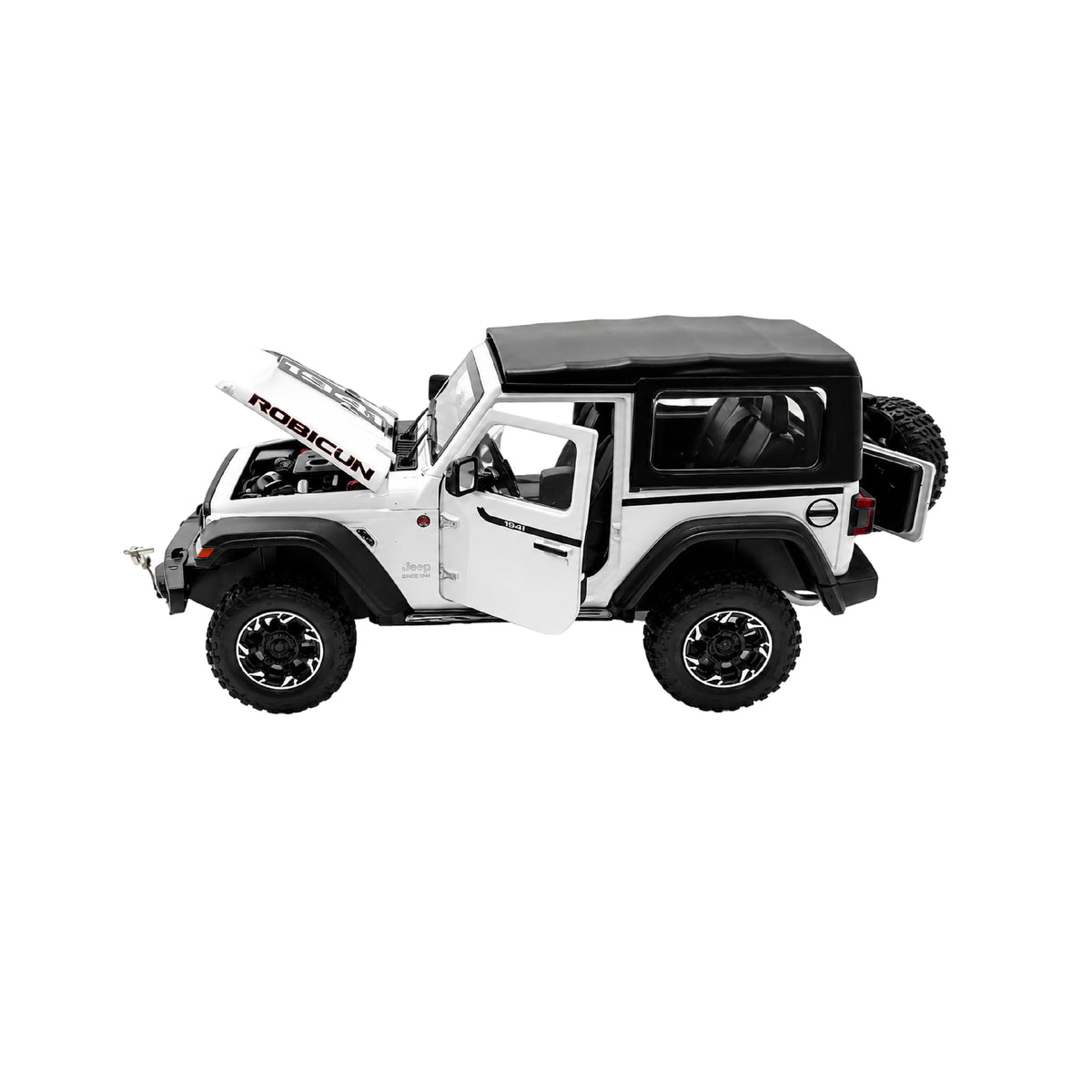 Jeep Wrangler Rubicon Escala 1:24 Coleccionable con Luces y Sonido