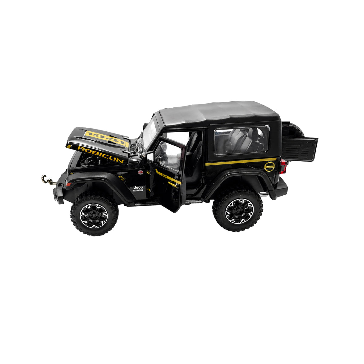 Jeep Wrangler Rubicon Escala 1:24 Coleccionable con Luces y Sonido