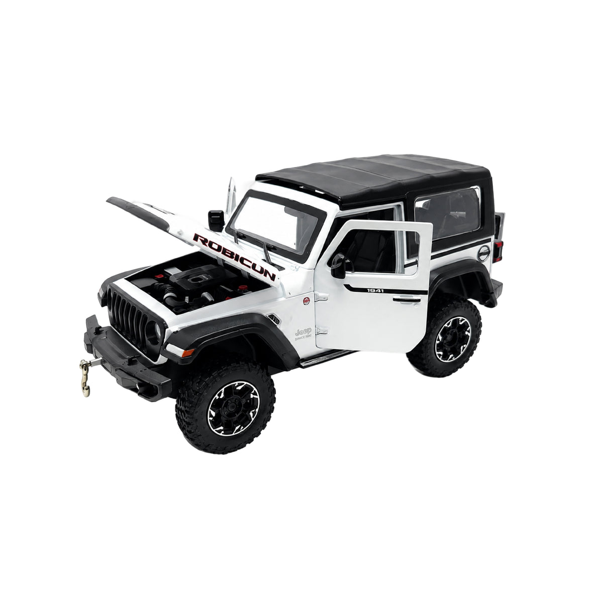 Jeep Wrangler Rubicon Escala 1:24 Coleccionable con Luces y Sonido