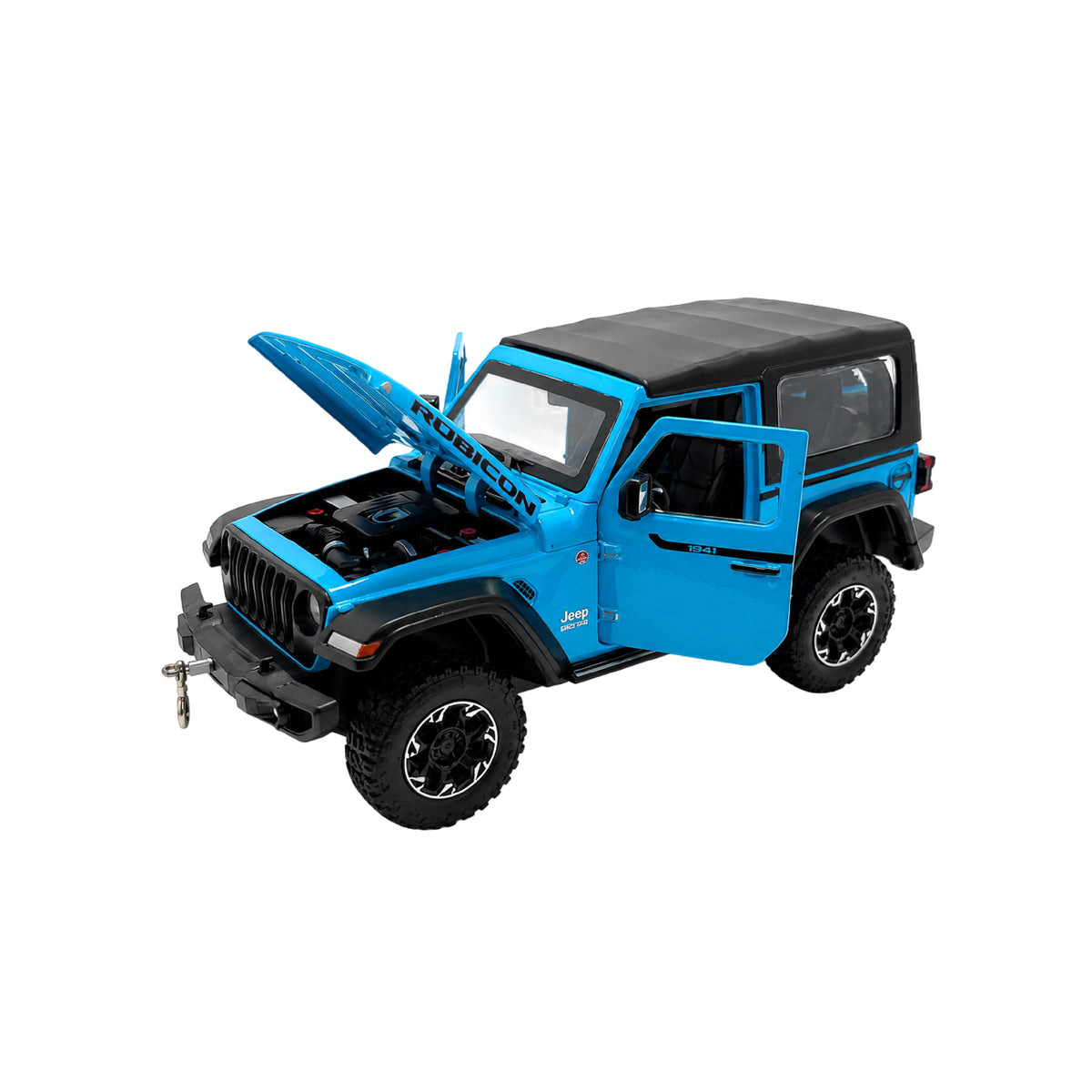 Jeep Wrangler Rubicon Escala 1:24 Coleccionable con Luces y Sonido