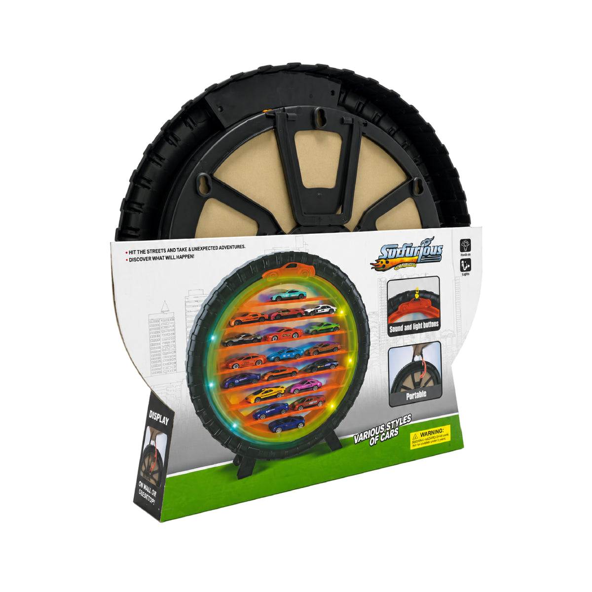 Organizador / Repisa tipo Rueda para carritos con Luces y Sonidos