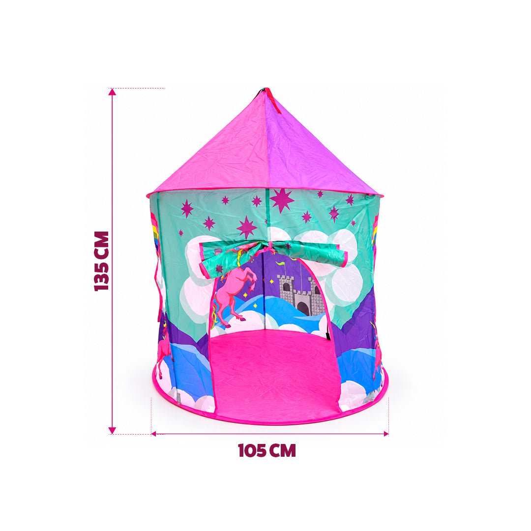 Carpa Castillo Unicornio 135 cm con Ventanas de Malla