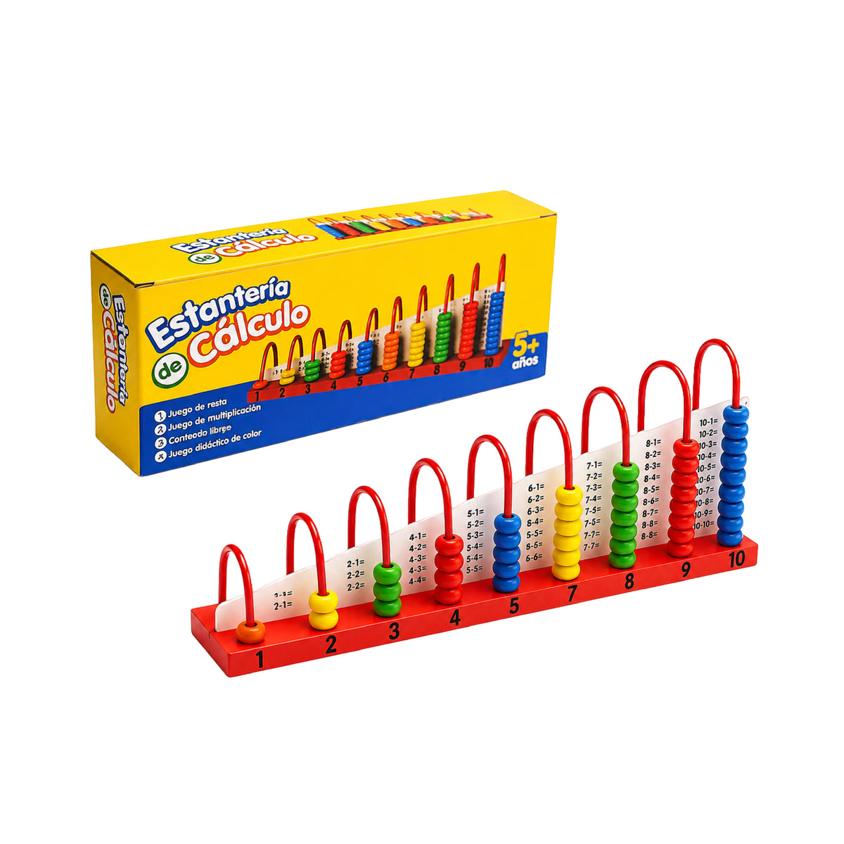 Ábaco Didáctico de Madera 30 cm Caja
