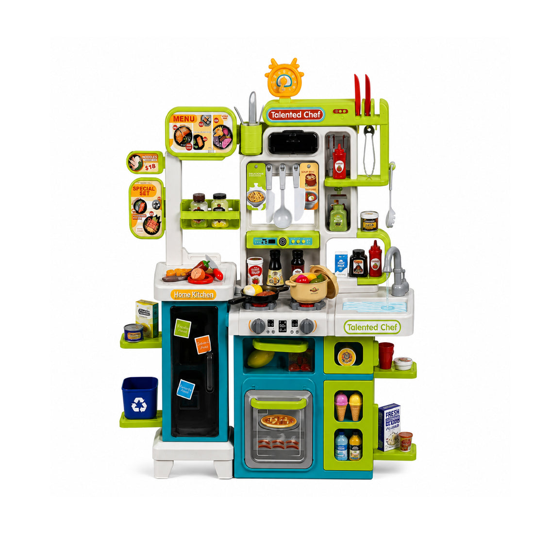 Cocina Chef Home 120 Piezas Verde con Luces y Sonidos