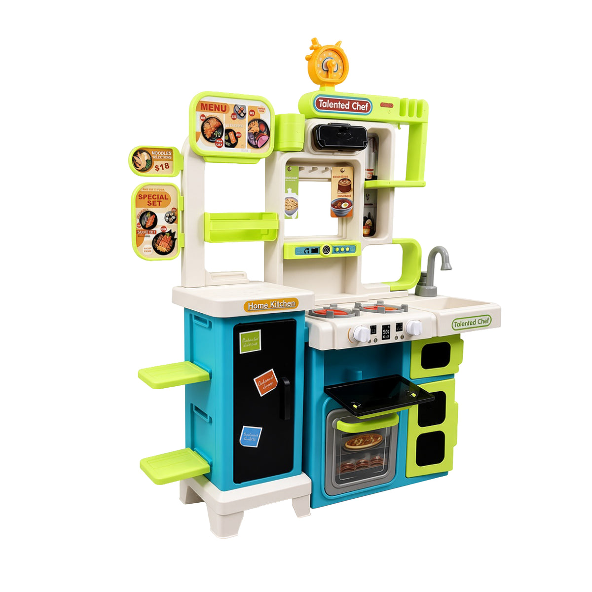 Cocina Chef Home 120 Piezas Verde con Luces y Sonidos