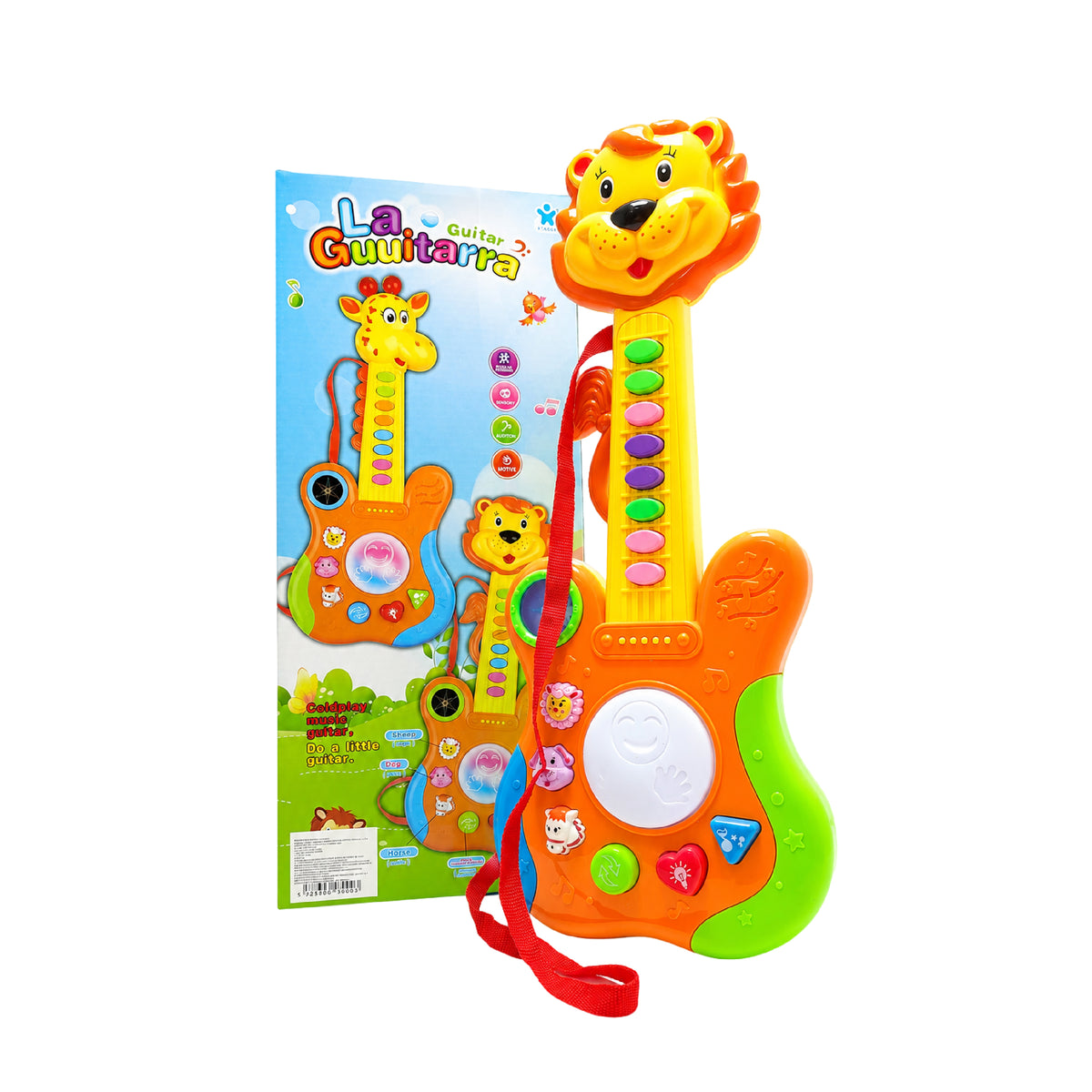 Guitarra Infantil Interactiva León o Vaca con Luces y Sonido