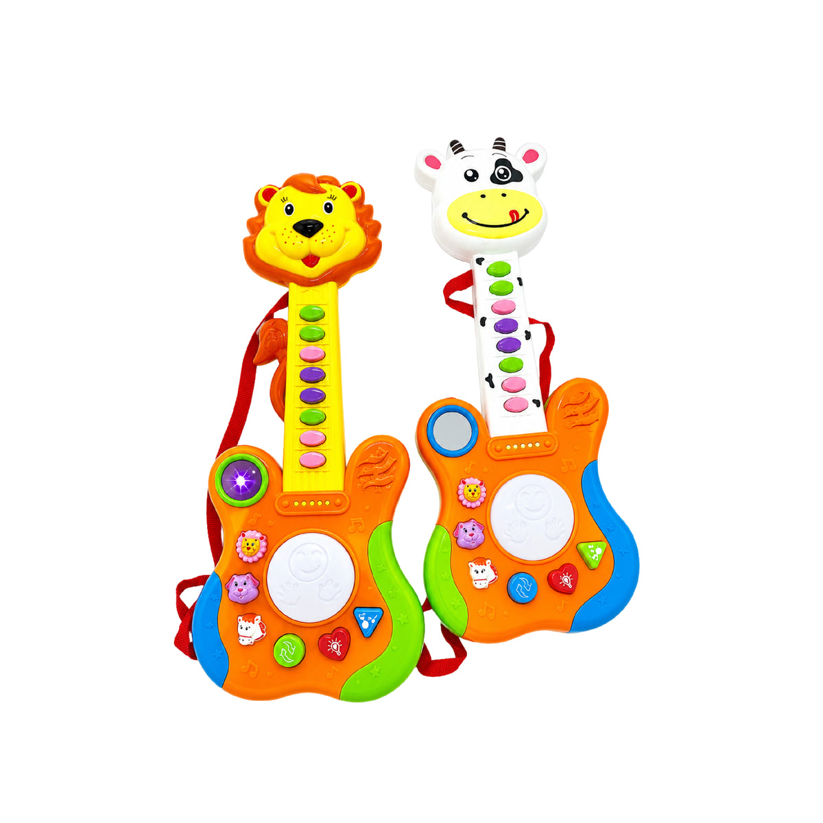 Guitarra Infantil Interactiva León o Vaca con Luces y Sonido