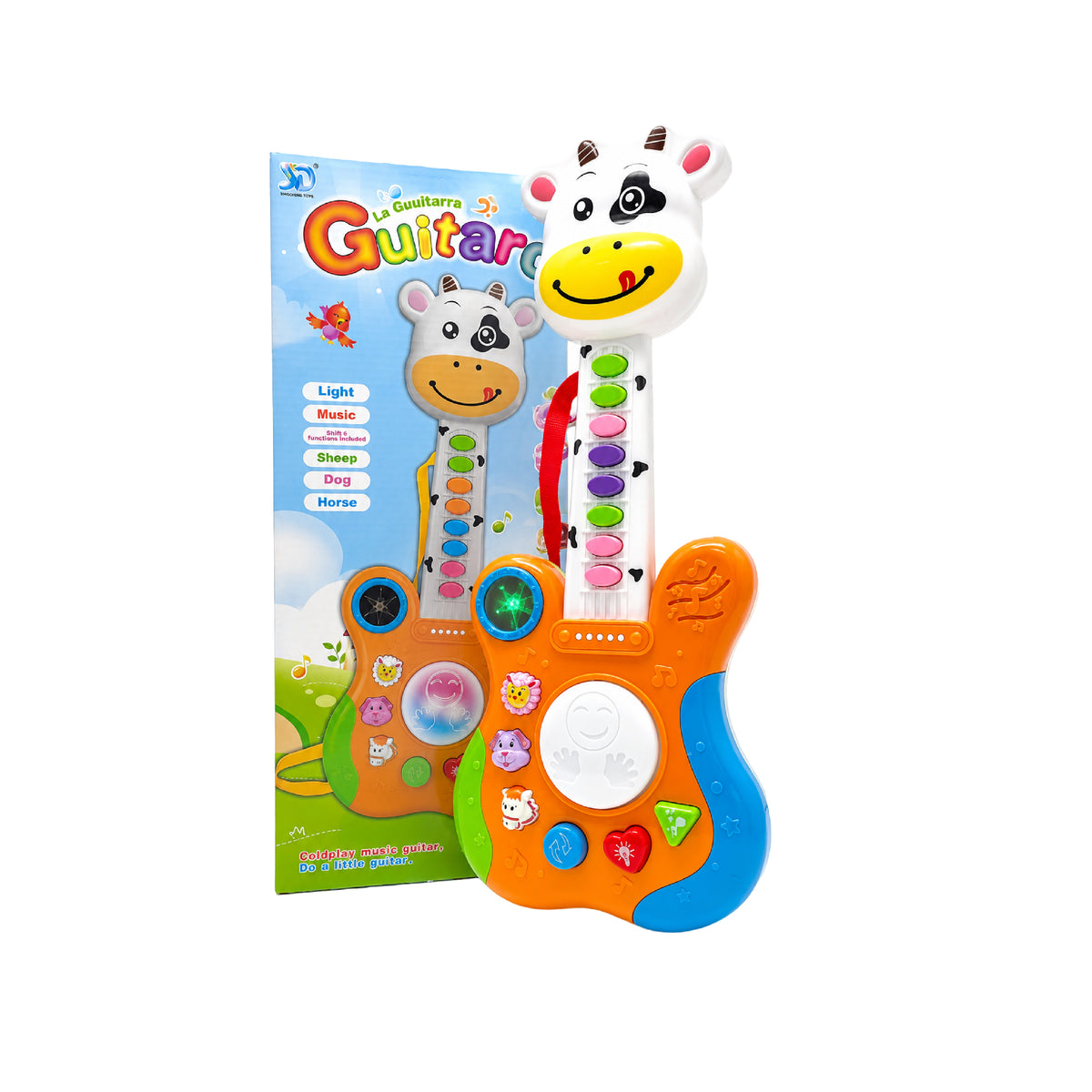 Guitarra Infantil Interactiva León o Vaca con Luces y Sonido