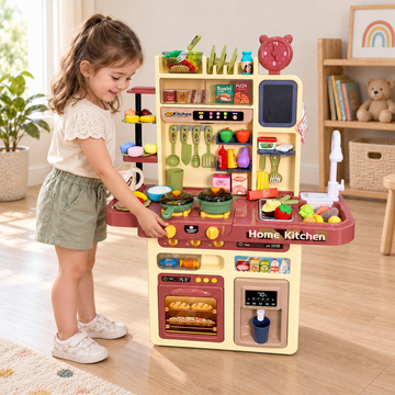 Cocina Infantil 87 Piezas con Luces, Sonido, Simulación Humo y Agua Real