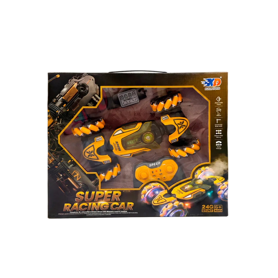 Carro Super Racing Control Remoto, Manilla y  Giros 360° con Luces y Sonido