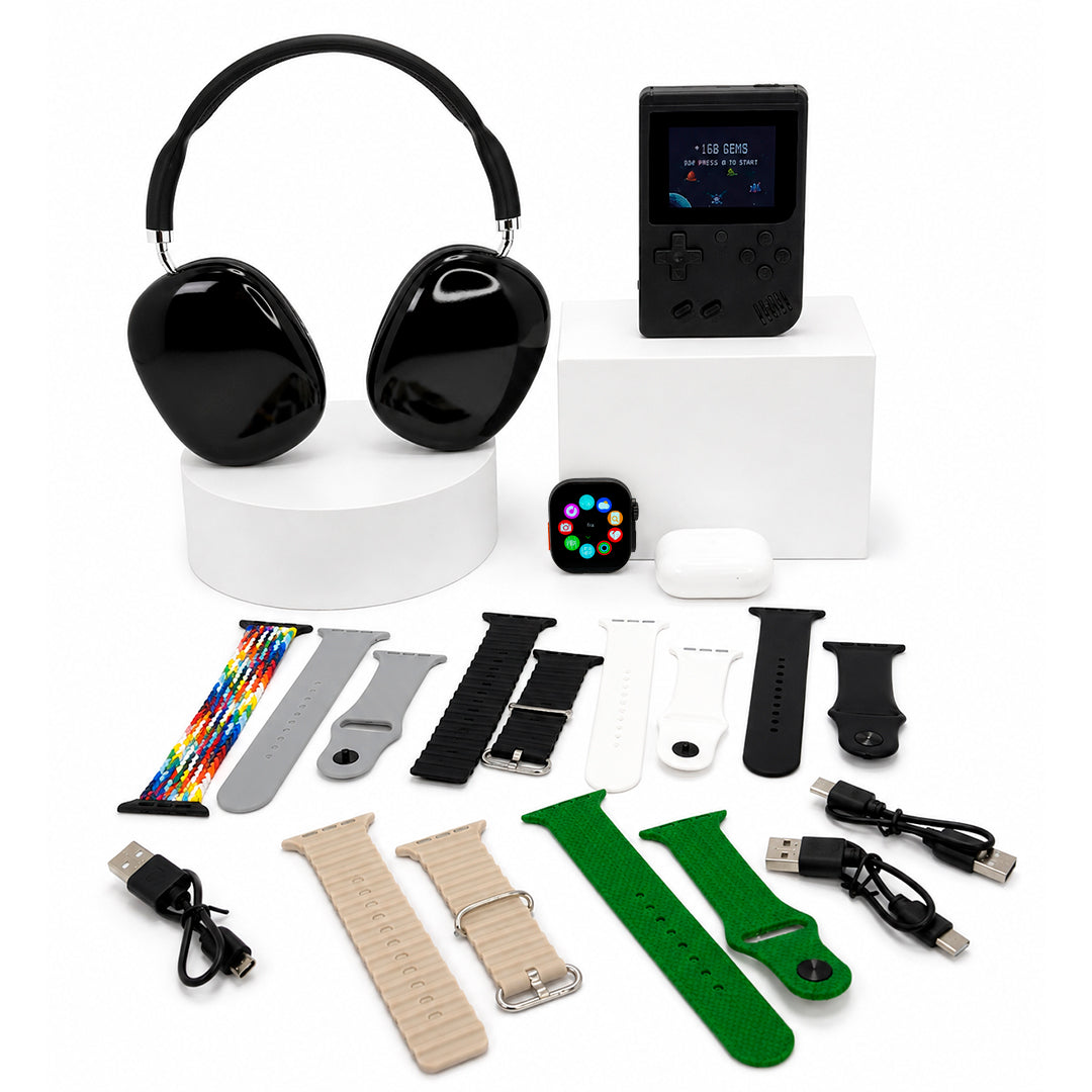 Combo Diadema Bluetooth + Consola Nintendo SUP + Earpods + Reloj Inteligente NX-02