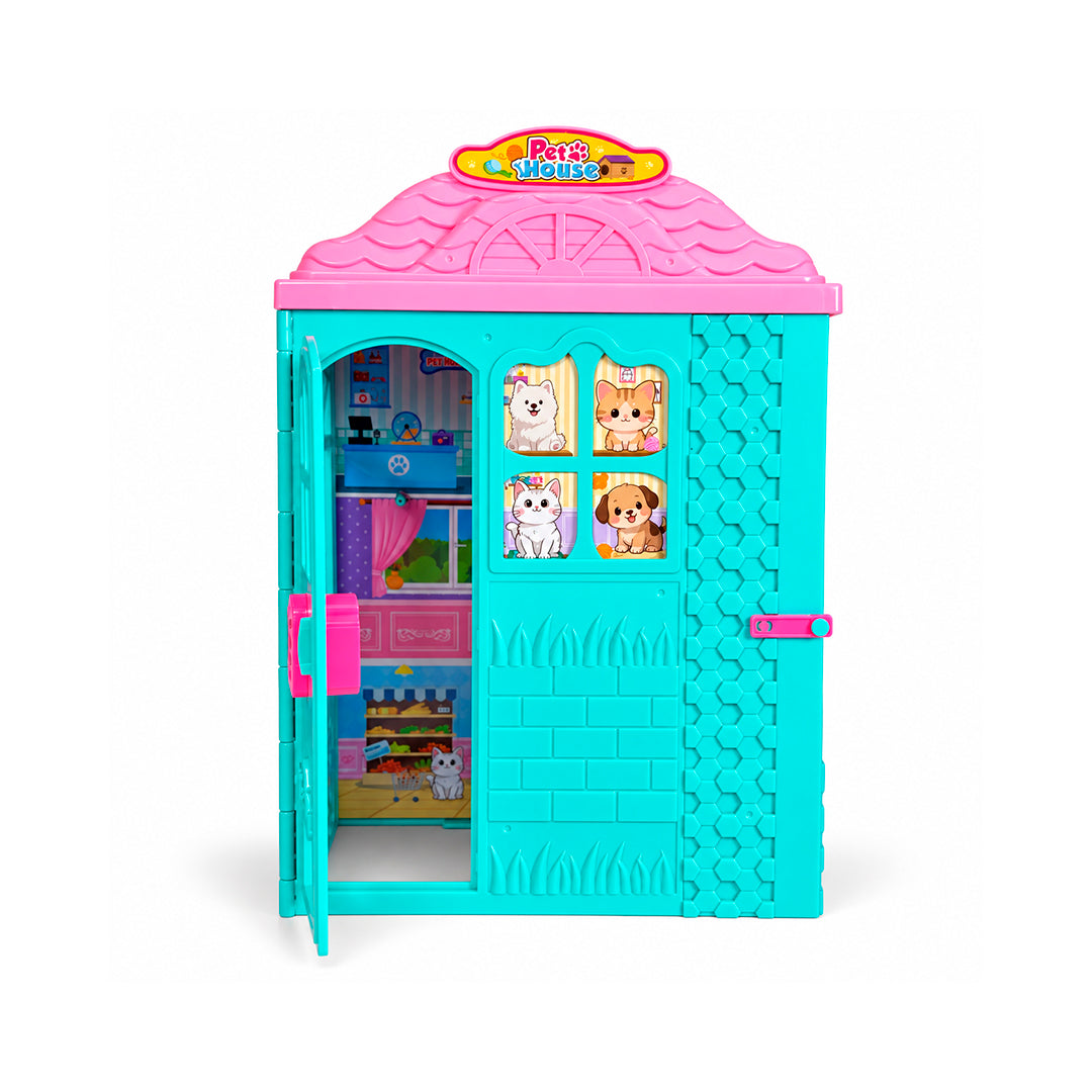 Casa de Mascotas Pets House 31 Piezas con Tobogán y Accesorios