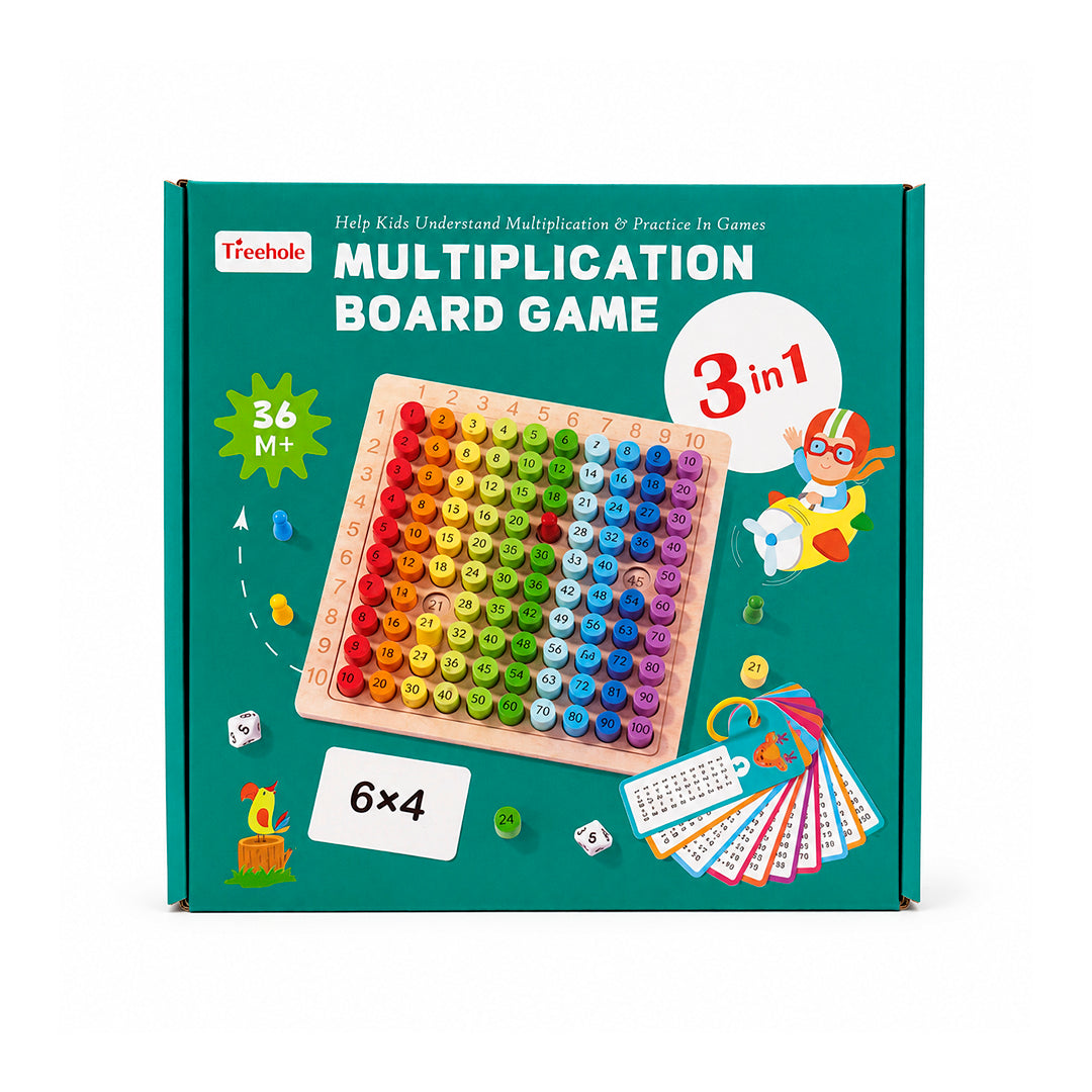 Juego de Tablas de Multiplicar 3 en 1 de Madera Montessori