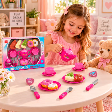 Set de Té Infantil Delicious Party con Vajilla y Postres de Juguete