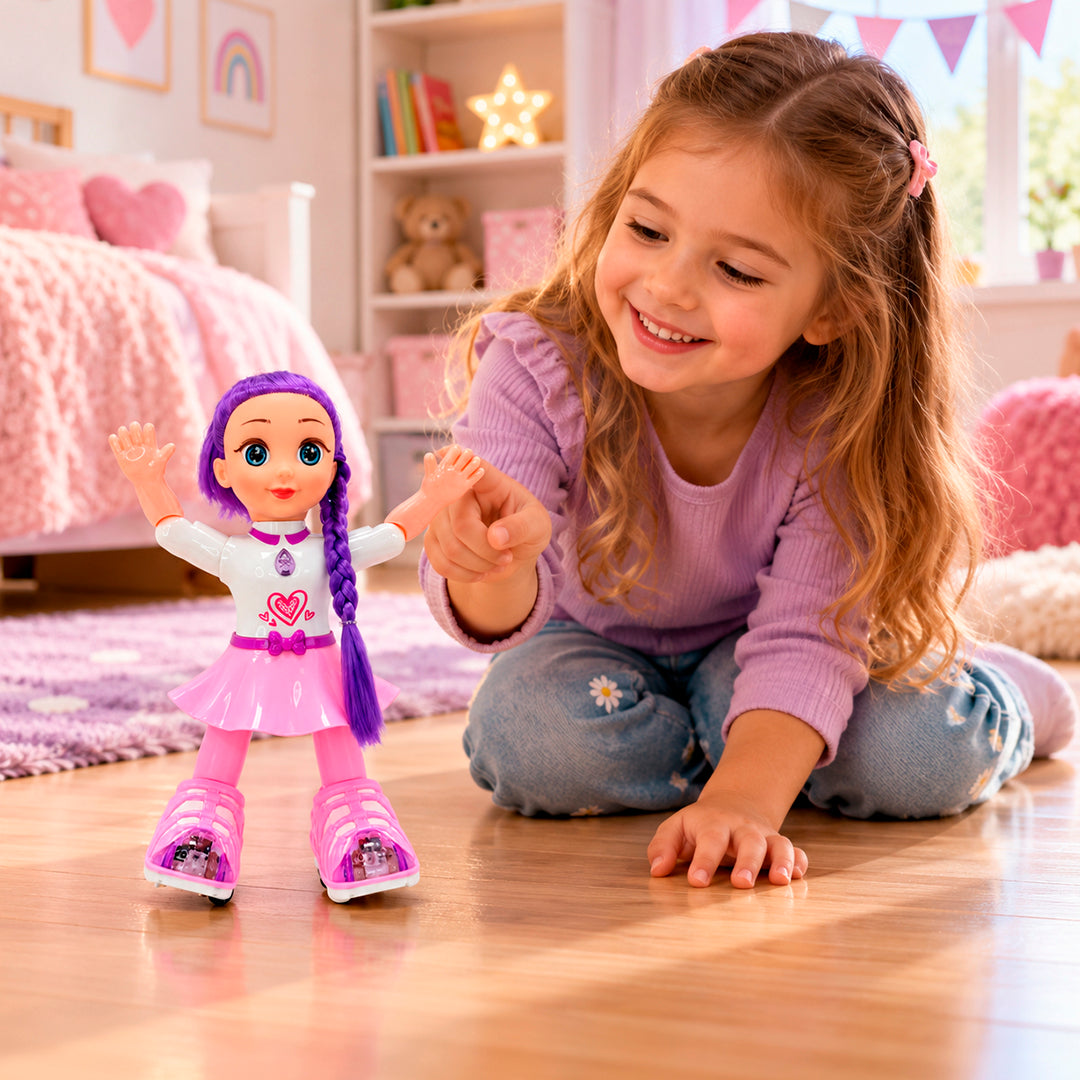 Muñeca Bailarina con Patines, Luces y Música