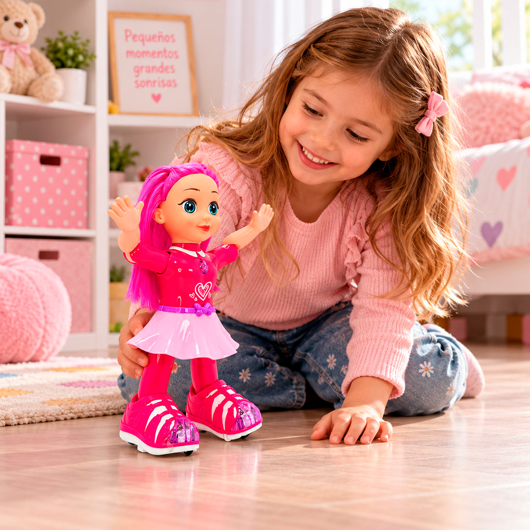 Muñeca Bailarina con Patines, Luces y Música