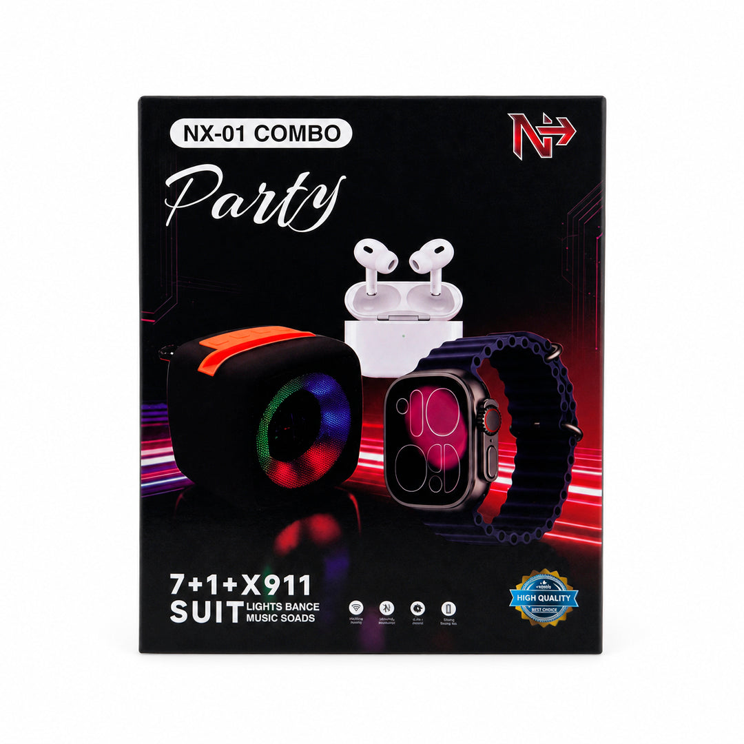 Combo Reloj Inteligente + Earpods + Parlante Bluetooth NX-01