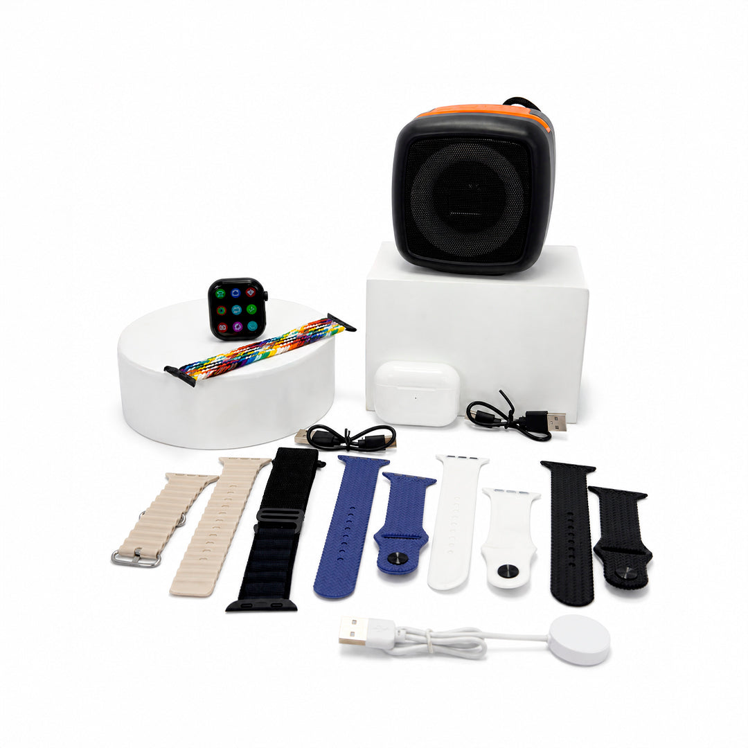 Combo Reloj Inteligente + Earpods + Parlante Bluetooth NX-01