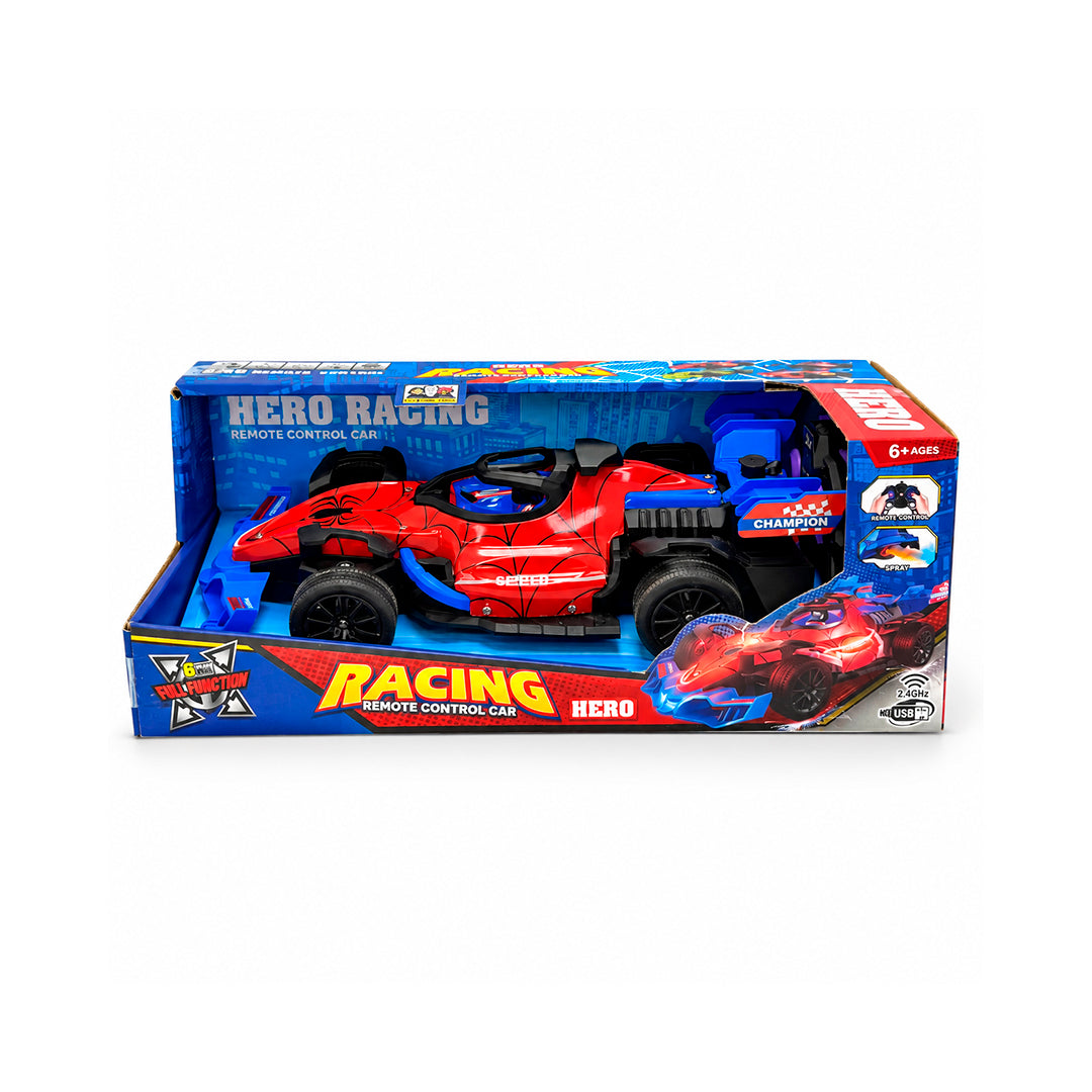 Carro Spiderman Fórmula 1  Luces y Humo a Control Remoto
