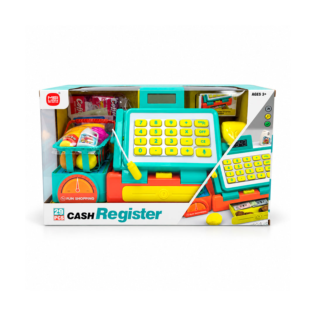 Caja Registradora Infantil con Calculadora, Escáner y 29 Accesorios
