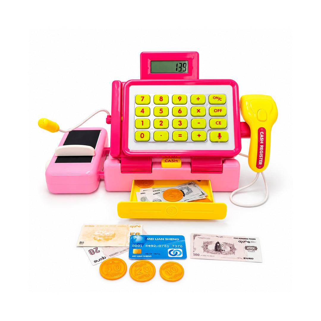 Caja Registradora Infantil con Calculadora, Escáner y 29 Accesorios