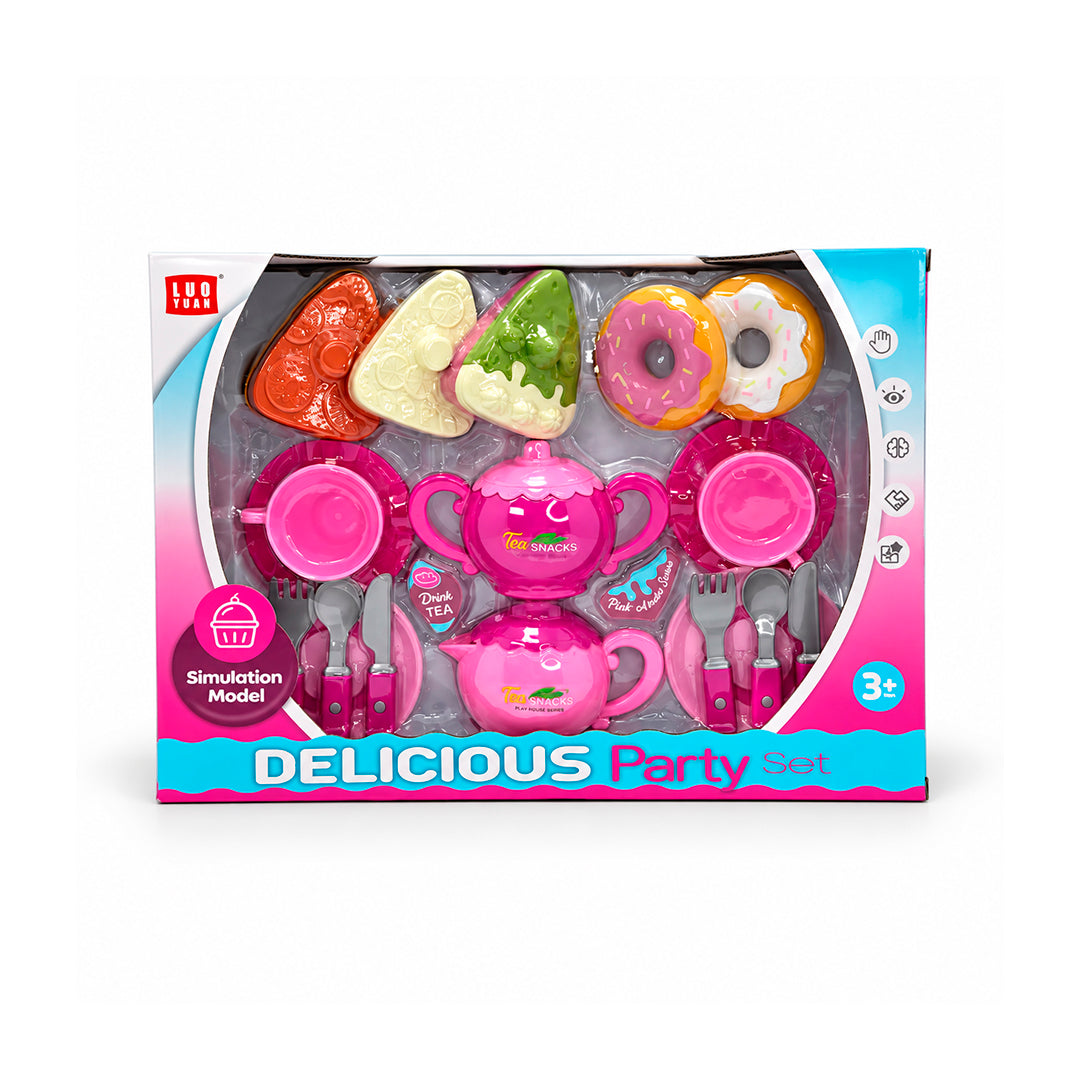 Set de Té Infantil Delicious Party con Vajilla y Postres de Juguete