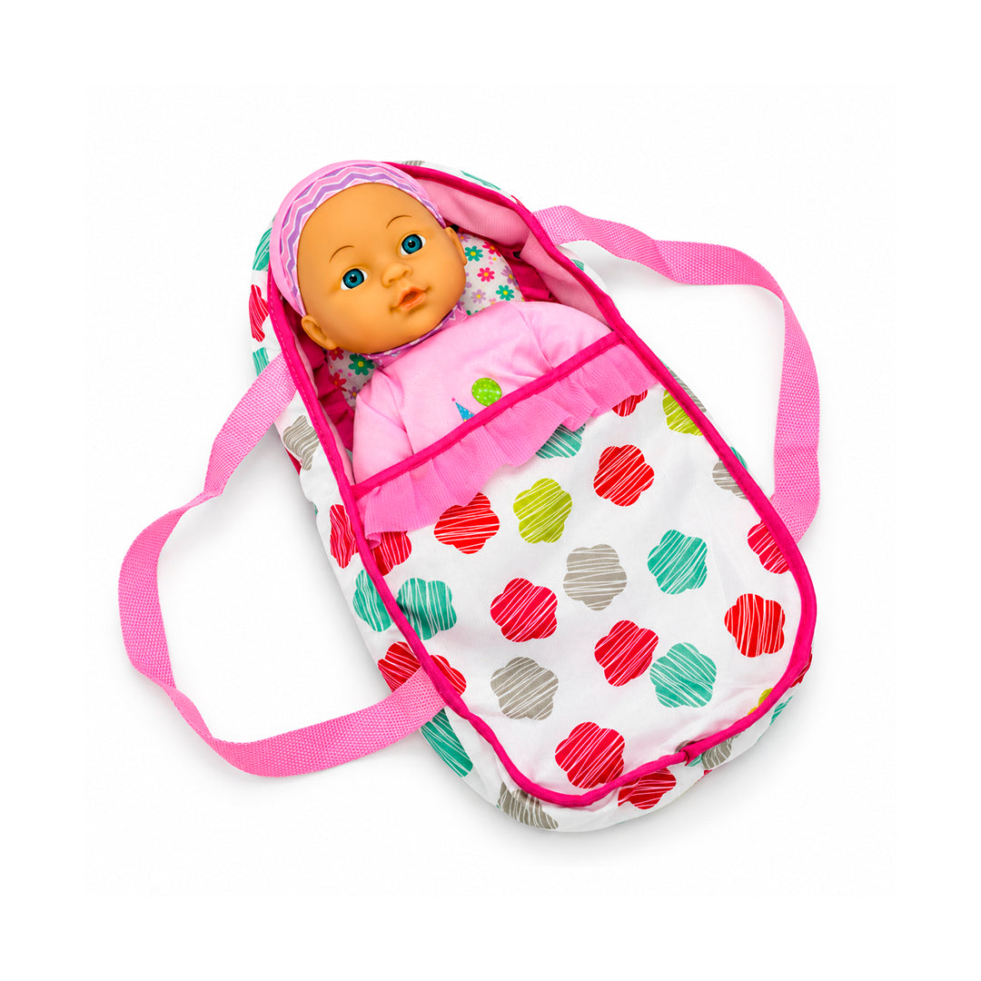 Bebé con Cargador 33 cm con Sonidos y Bolso