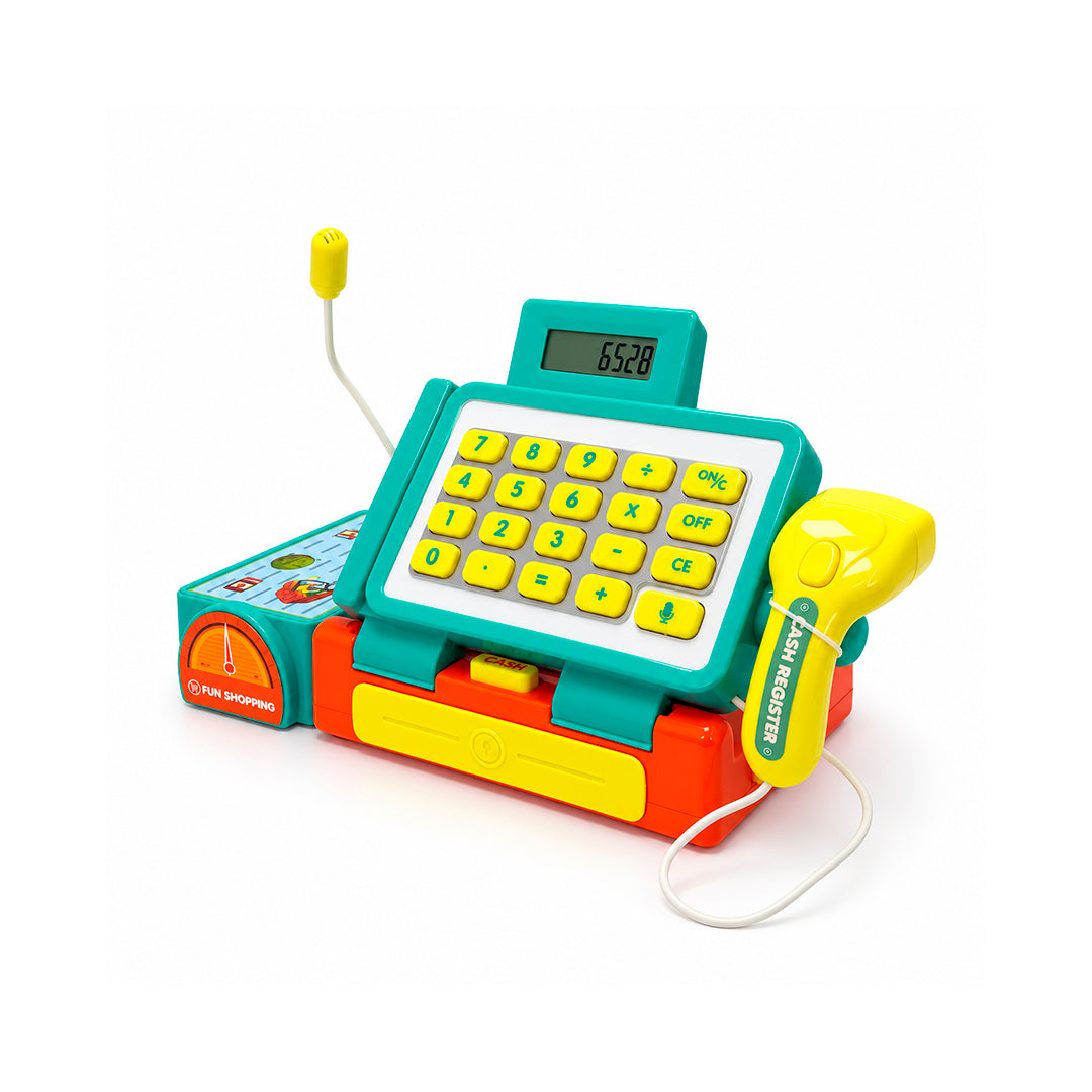 Caja Registradora Infantil con Calculadora, Escáner y 29 Accesorios