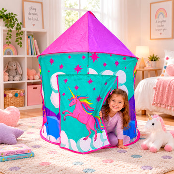 Carpa Castillo Unicornio 135 cm con Ventanas de Malla