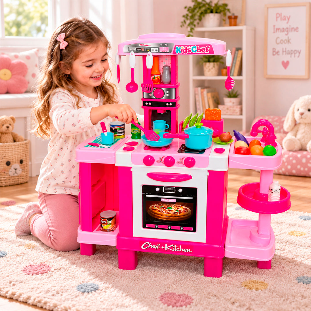 Cocina Infantil Kids Cook Fucsia con Luces, Sonidos y Accesorios