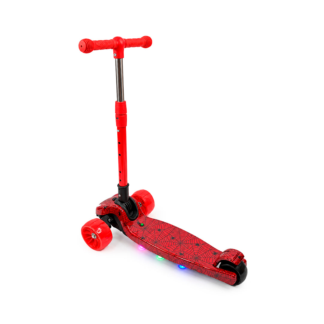 Patineta Spiderman 3 Ruedas con Luces y Sonido - Negro y Roja