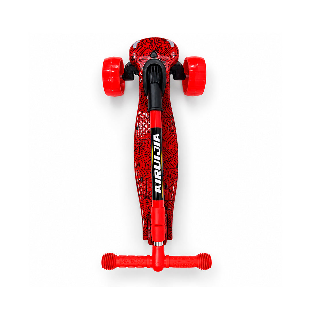 Patineta Spiderman 3 Ruedas con Luces y Sonido - Negro y Roja