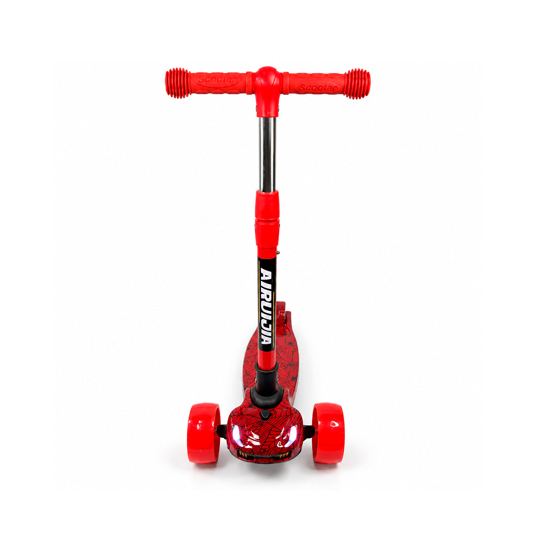 Patineta Spiderman 3 Ruedas con Luces y Sonido - Negro y Roja