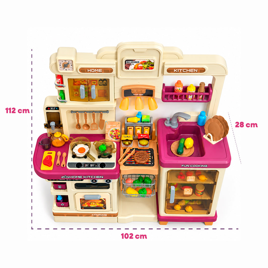Mega Cocina Infantil 93 Pcs con Parrilla, Luces y Sonidos