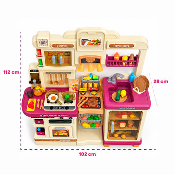 Mega Cocina Infantil 93 Pcs con Parrilla, Luces y Sonidos