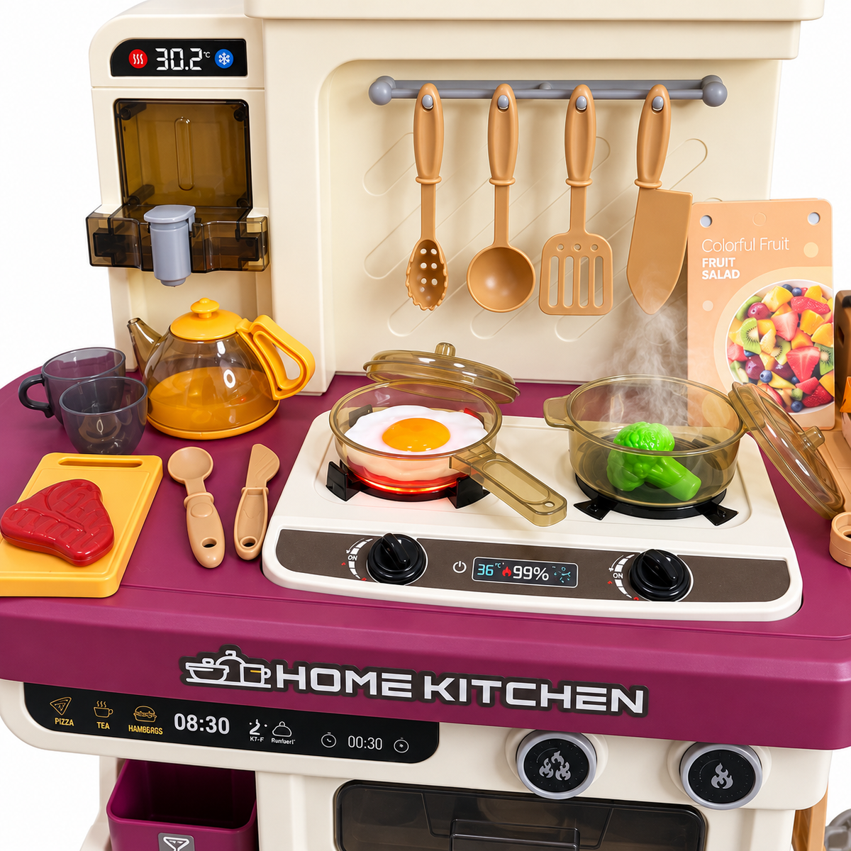 Mega Cocina Infantil 93 Pcs con Parrilla, Luces y Sonidos