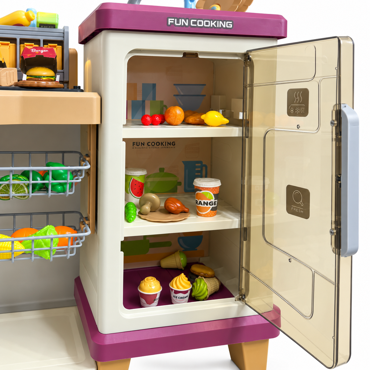 Mega Cocina Infantil 93 Pcs con Parrilla, Luces y Sonidos
