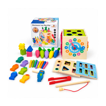 Cubo Montessori de Actividades 8 en 1 de Madera - Didáctico
