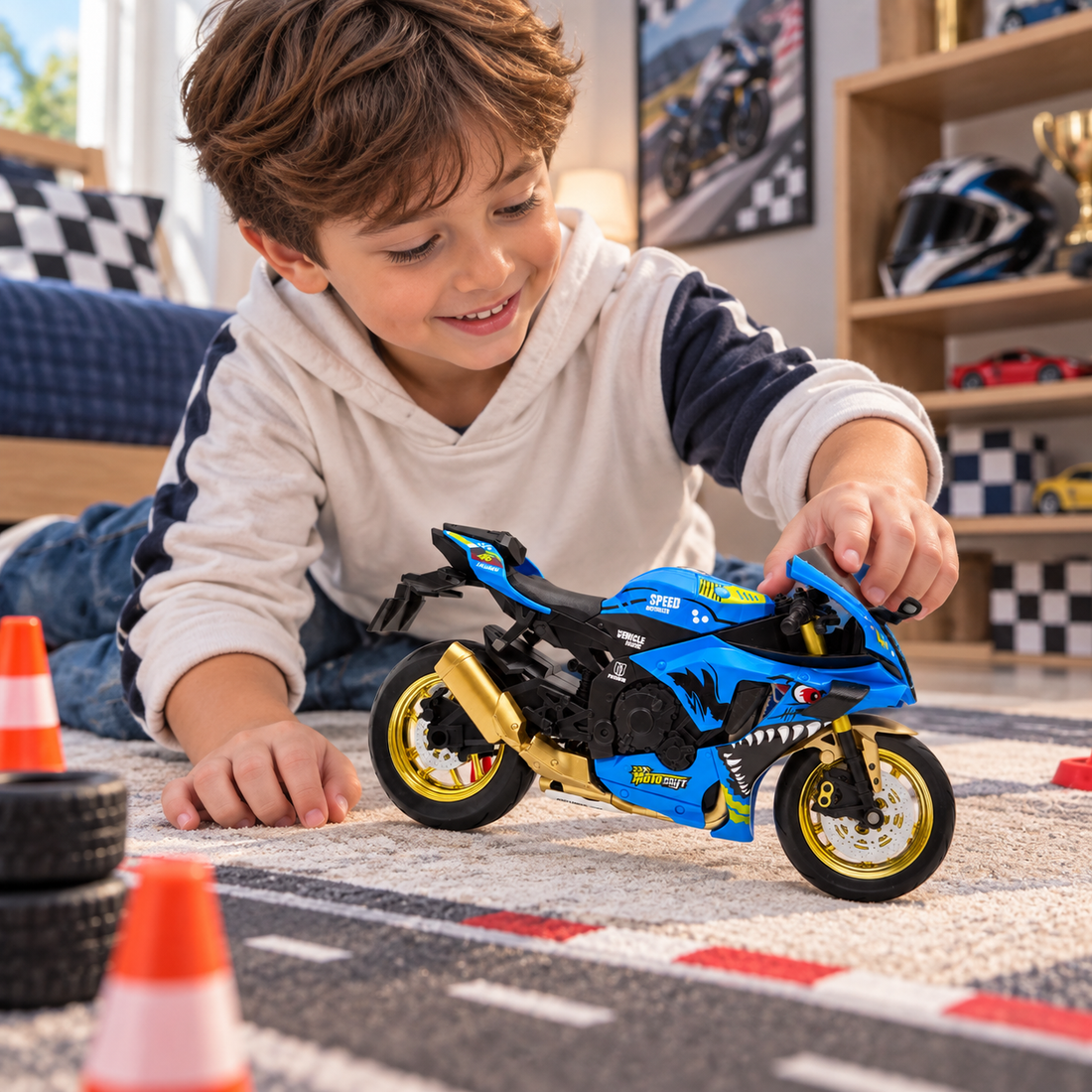 Motocicleta Yamaha YZF-R1 Escala 1:10 Coleccionable