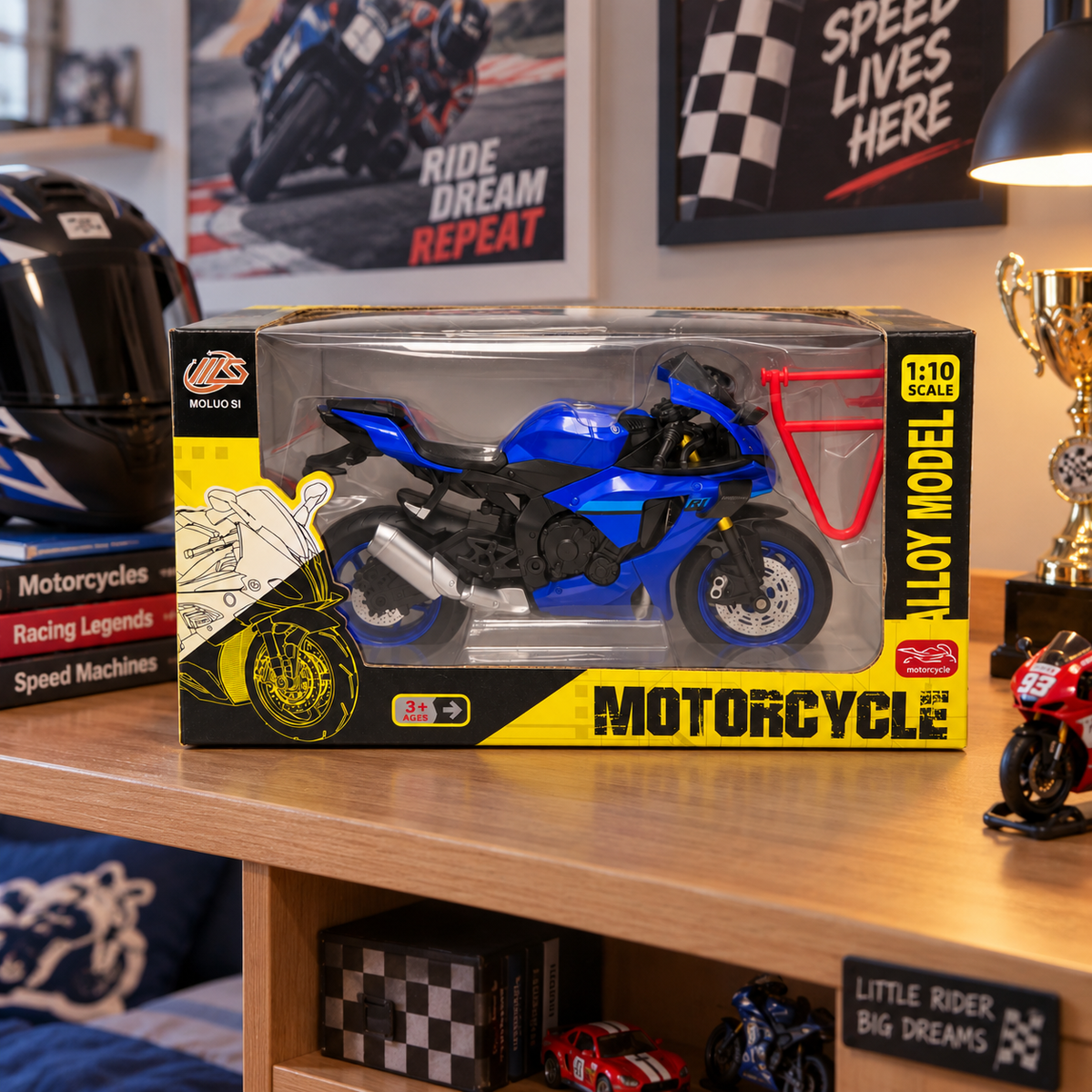 Motocicleta Yamaha YZF-R1 Escala 1:10 Coleccionable